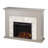 Marble Tiled Electric Fireplace Gray