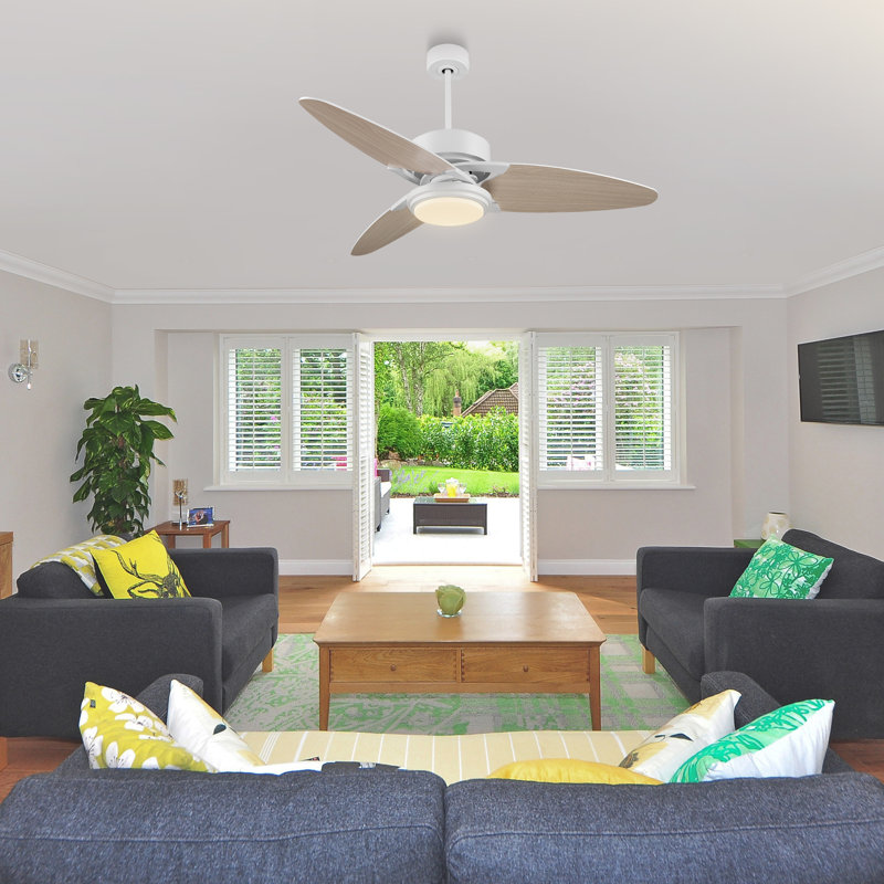 Viara 52'' Ceiling Fan with LED Lights, White