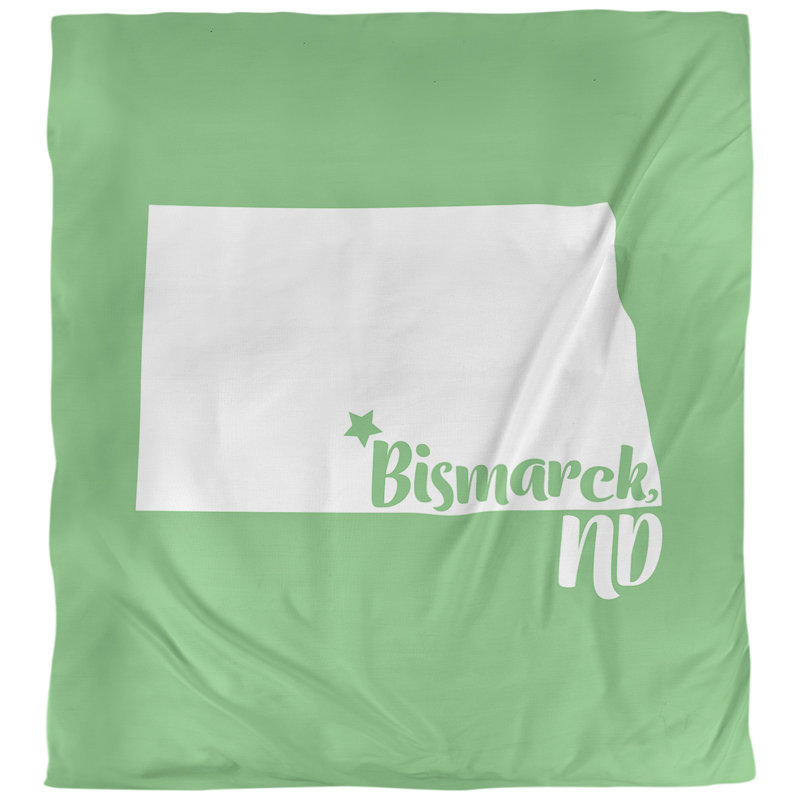 Housse de couette bismarck north dakota, Housse de couette pour grand lit, Vert, Polyester brossé
