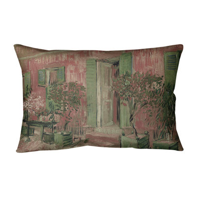 Entrance of a Restaurant in Asnieres Lumbar Pillow