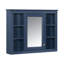 Armoire à pharmacie de 35 po x 27,5 po, armoire de salle de bain moderne avec miroir, armoire à miroir avec 6 tablettes ouvertes, armoire de rangement murale pour salle de bain (meuble-lavabo non inclus), miroir