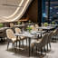5 Piece Dining Table Set For 4, Modern 120cm Rectangle Marble Dining Table And Leather Dining Chairs 4, Kitchen Table And Chairs For 4, Ideal For Kitchen Dining Room-132790207-132790208
