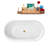 51" Streamline Soaking Glossy White Freestanding Tub and Tray With Internal Drain-101413147