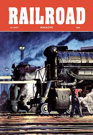 Magazine ferroviaire : à la nuit, 1950 affiche rétro, H 42 po x l 28 po x P 1,5 po