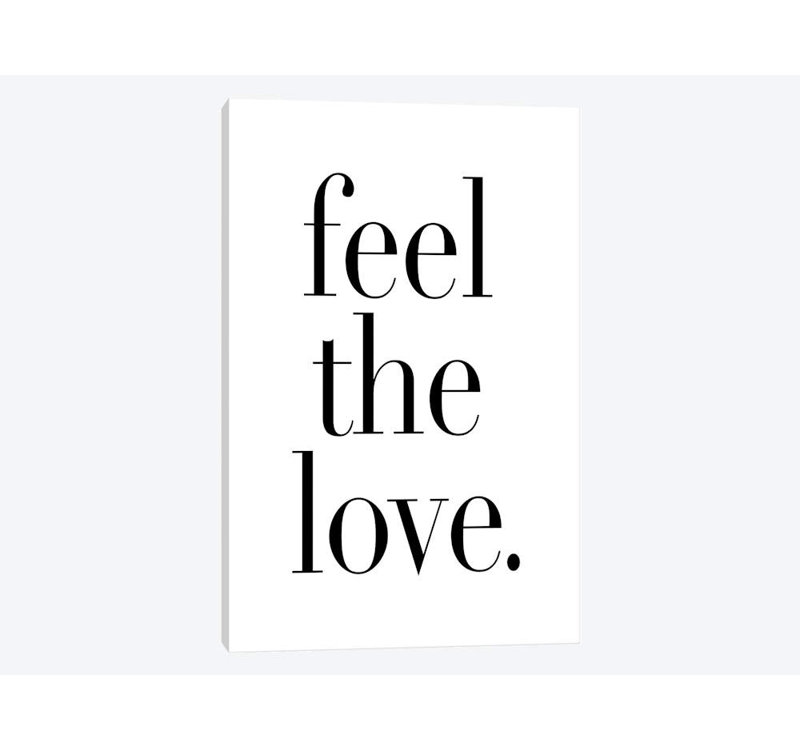 « sensation the love », art textuel sur toile, H 18 po x l 12 po x P 1,5 po