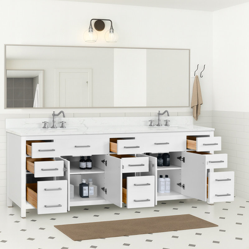 Meuble-lavabo de salle de bain, armoire de rangement en bois massif