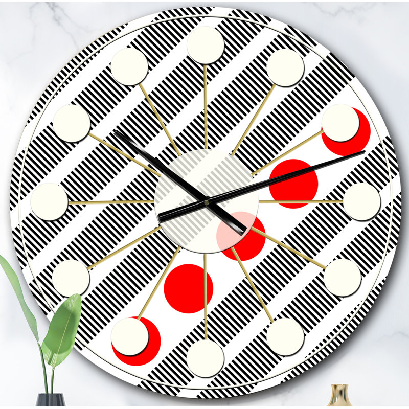 Horloge murale rétro Mid-Century, Surdimensionné