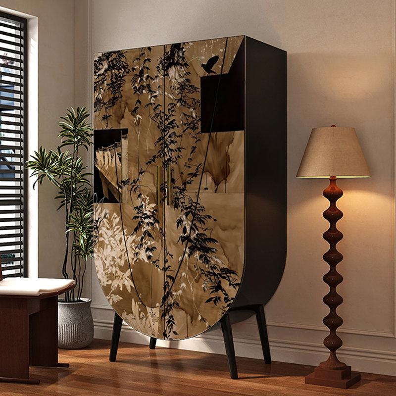 Garde-robe de chambre à coucher à portes françaises rétro