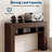 63" Narrow Console Table, 3-Tier Storage Shelves, Rustic Sofa Table for Living Room, Vintage Brown-230130038