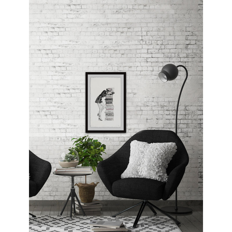 «Stack of livres», impression encadrée Branden, H 45 po x l 30 po x P 1,5 po