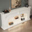 Blanc massif + foyer en bois manufacturé avec meuble télé-82507790
