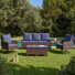 Ensemble de conversation modulaire en osier pour 5 personnes avec repose-pieds