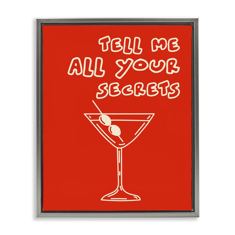 Cadre flottant «Tell Me Your Secrets», design par House of Lulu, Cadre flottant gris lustré, H 31 po x l 25 po