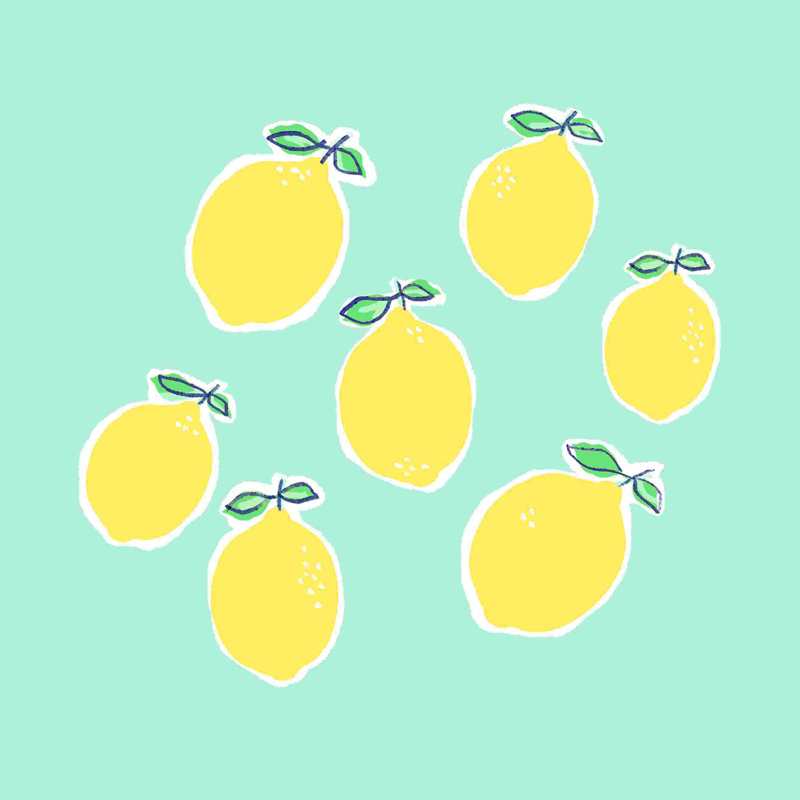 Groupe de citron - peinture sur toile tendue, H 12 po x l 12 po