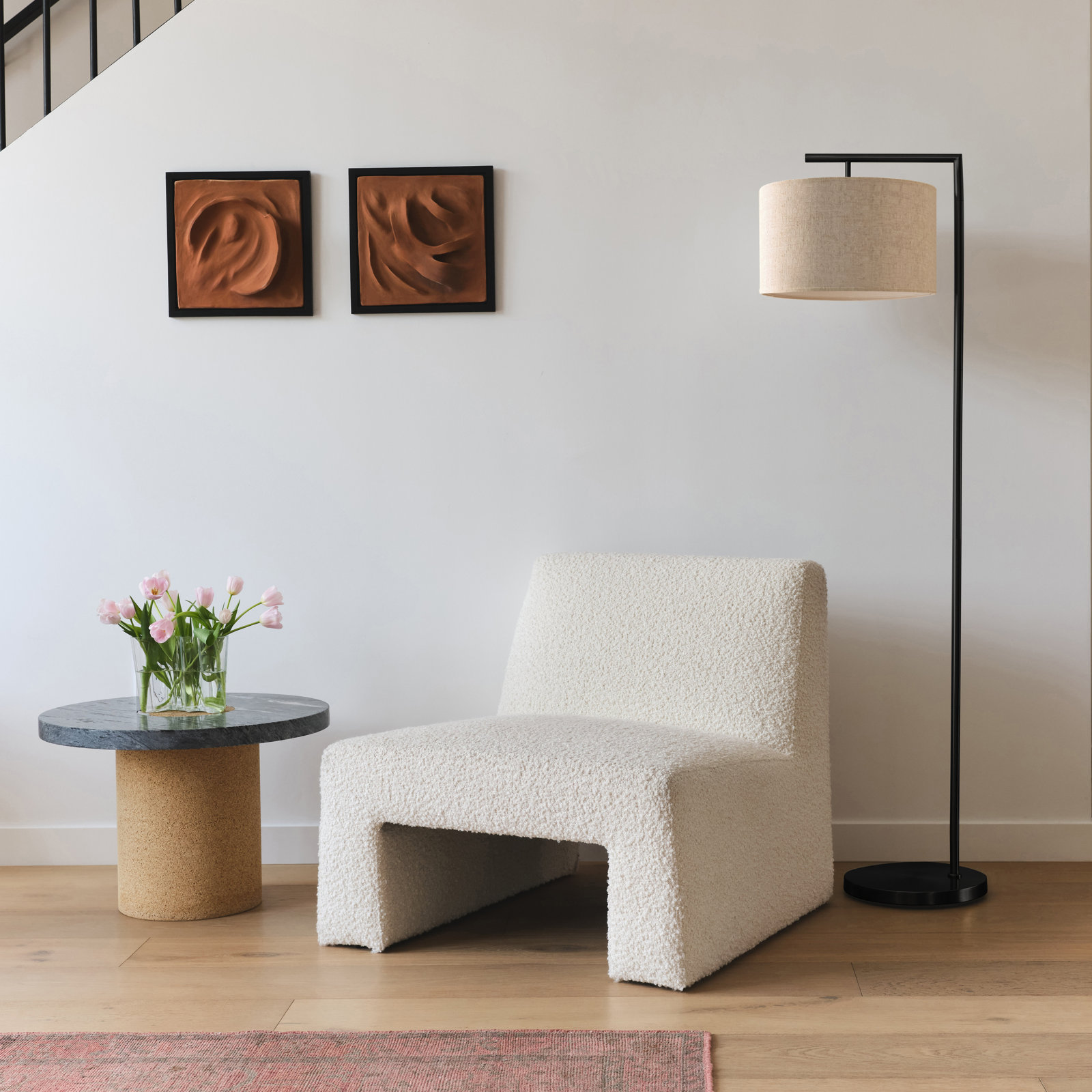 Montage 61" Smart-Enabled Floor Lamp, Black, Tan