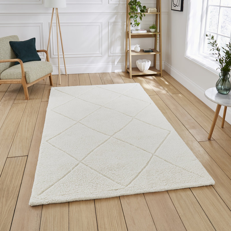 Solid Colour Wool Hand Tufted Area Rug, Rectangle 150 x 230 cm