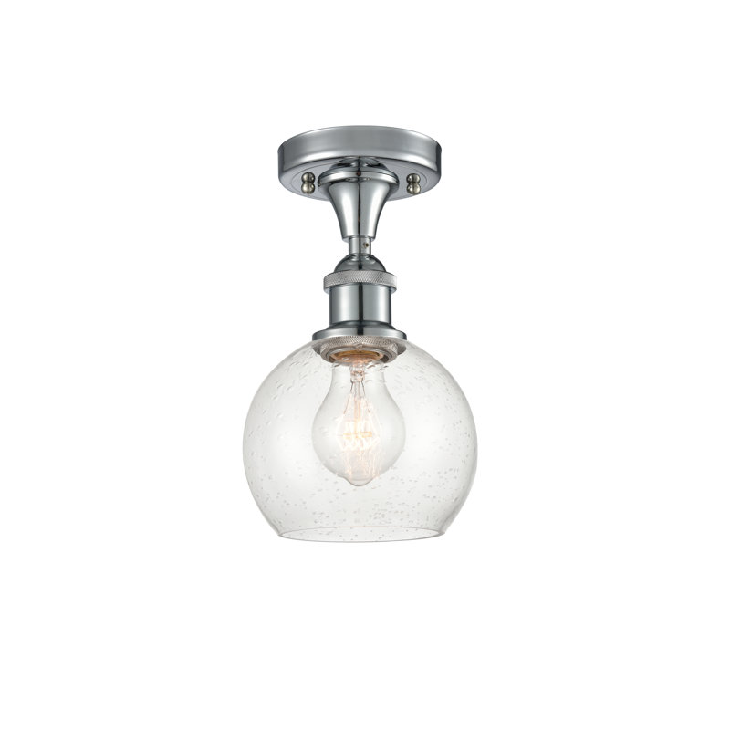Cindi Glass Semi Flush Mount, Polished Chrome