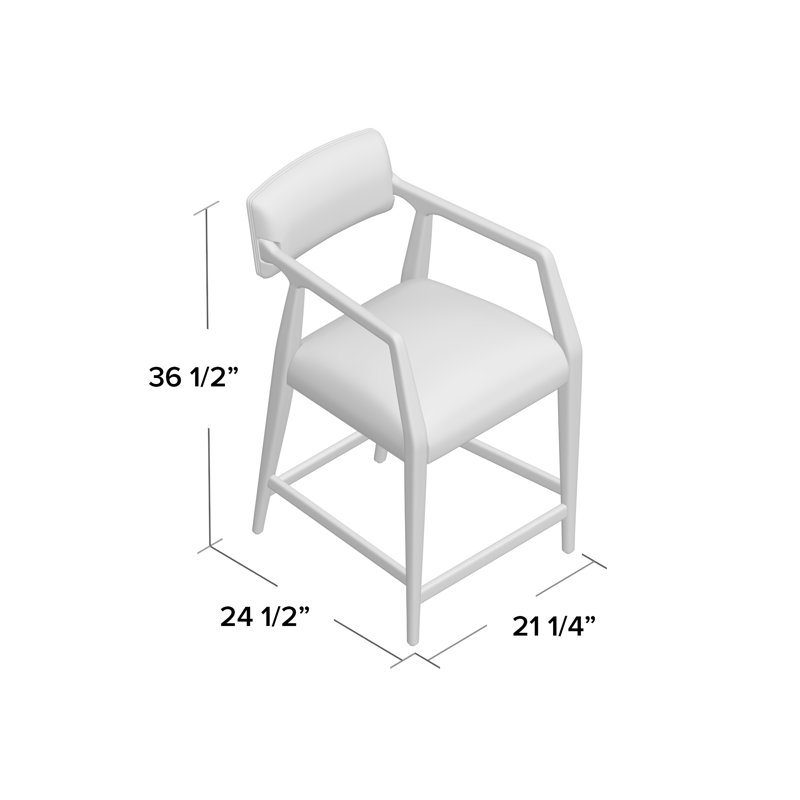 Tyler Upholstered Stool with Solid Wood Frame, Counter Stool (26.5" Seat Height)
