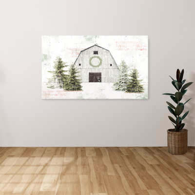 "Wooded Holiday I Barn" par Katie pertiet, reproduction sur toile