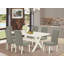 L'ensemble 6 pièces de table et chaises de cuisine contient une table rectangulaire en bois et 4 chaises Parson en simili cuir avec banc, multicolore-1952911940-1952911943