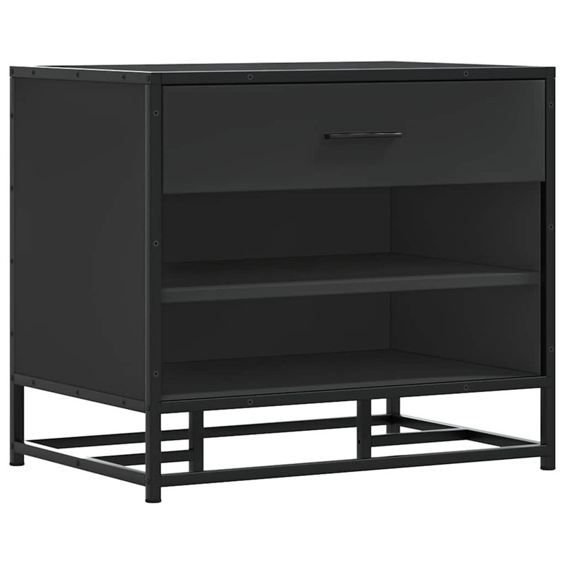 4 Pair Shoe Storage Bench, Black