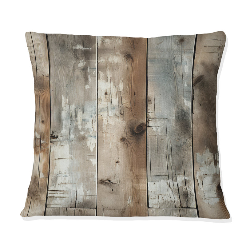 Rustic Farmhouse Wooden Planks - Coussin décoratif Abstract Coral Reef Multicolor Azure - Coussin décoratif