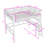 Metal Full Loft Bed With LED Lighting, Desk, Shelves, Ladder And Guardrails-1388625158