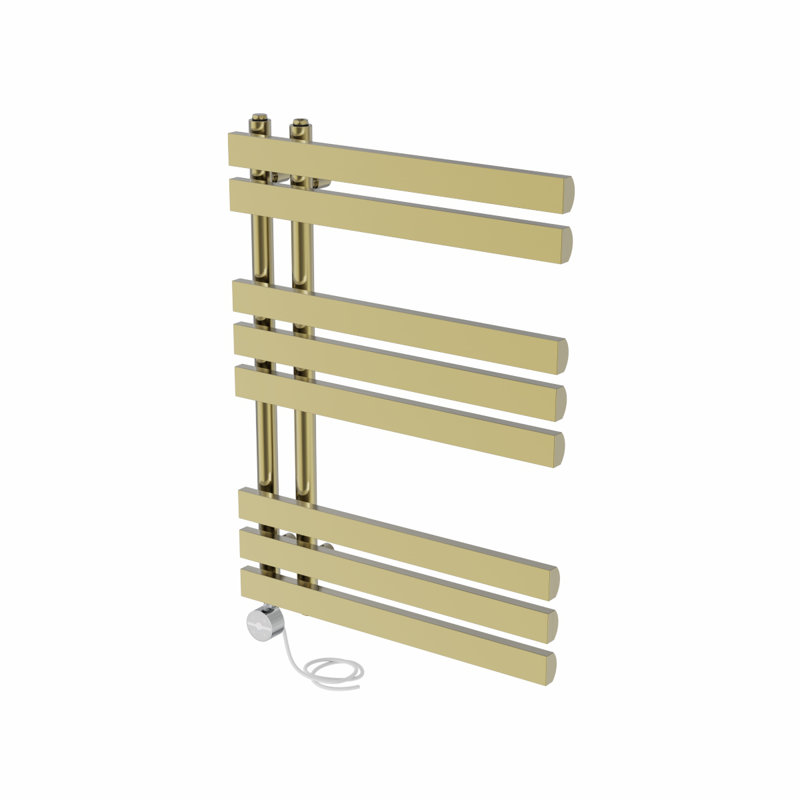 Cashtin Designer Towel Rail Heated Towel Rails, Brushed Brass, 80cm H x 60cm W x 7.35cm D