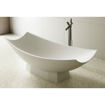 70.75'' x 33.5'' Freestanding Soaking Resin Bathtub