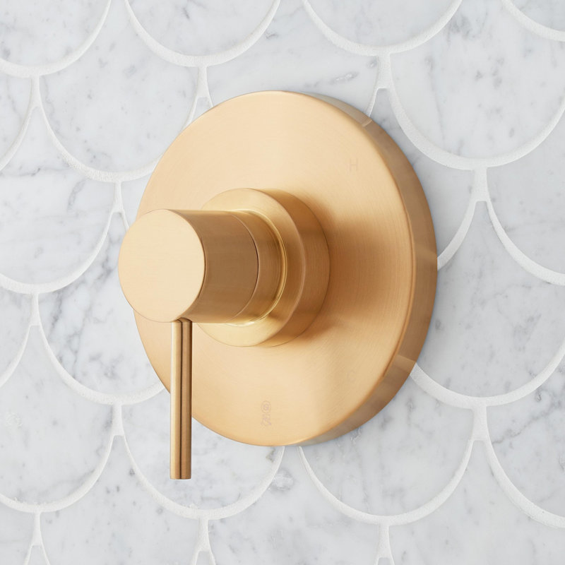 Lexia Pressure Balance Tub And Shower Set, Brushed Gold