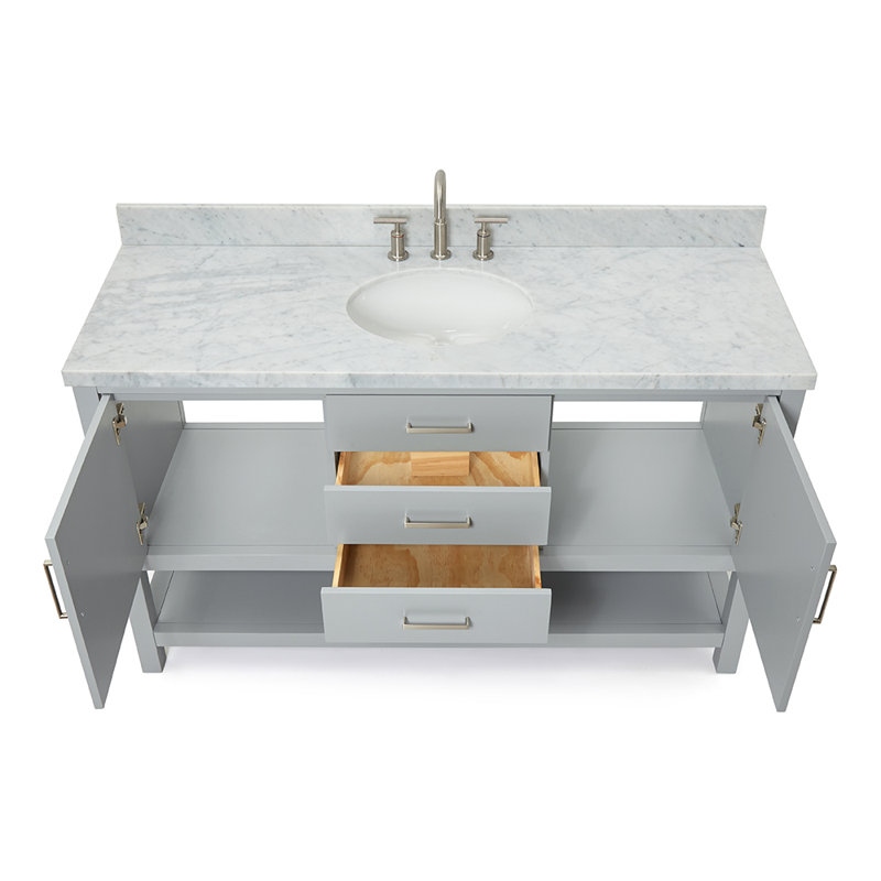 Ensemble de meuble-lavabo simple l 61 po Abby, gris
