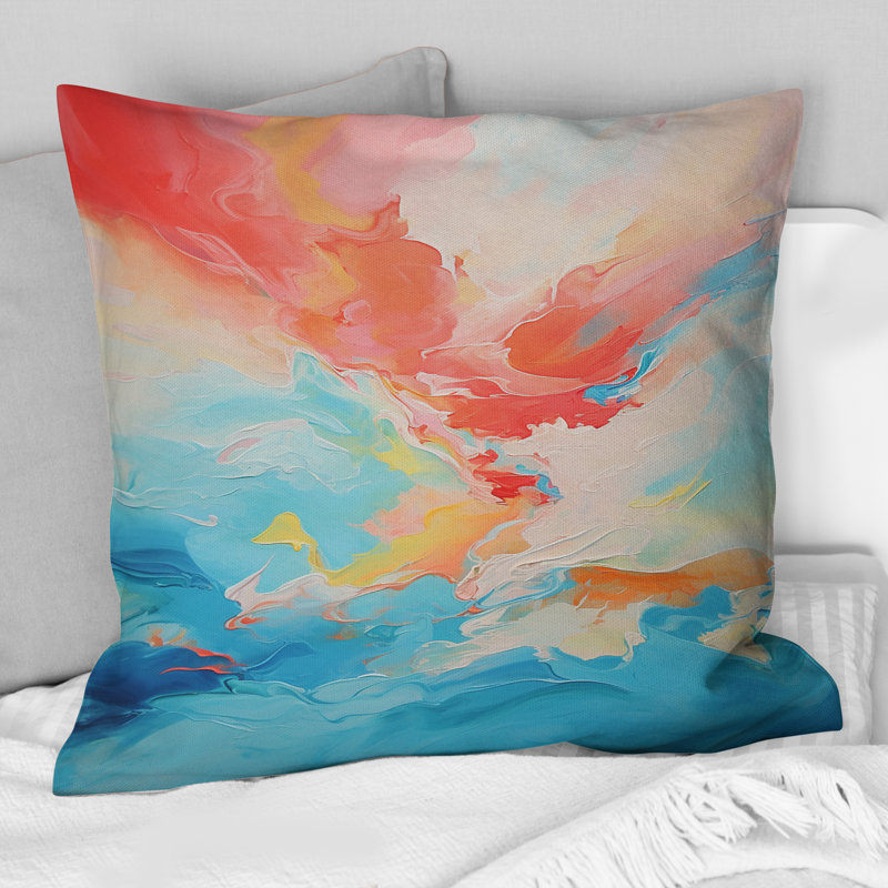 Coussin décoratif coloré Mid Century