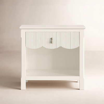 Sofia Wood 1 Drawer Reeded Nightstand