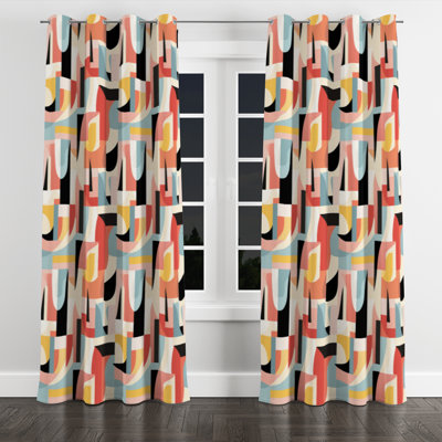 Contemporary Canvas II - Stripped Grommet Curtain - Velvet Room Darkening - 1 Panel