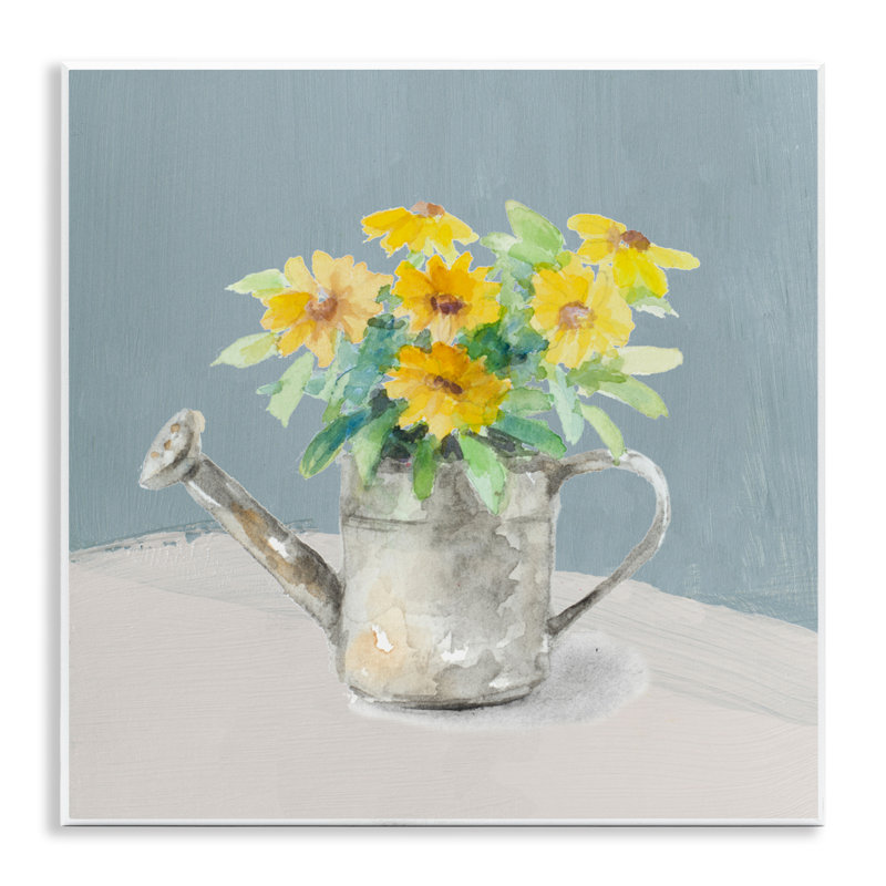 Daisies in Watering Can Wall Plaque, design by Lanie Loreth