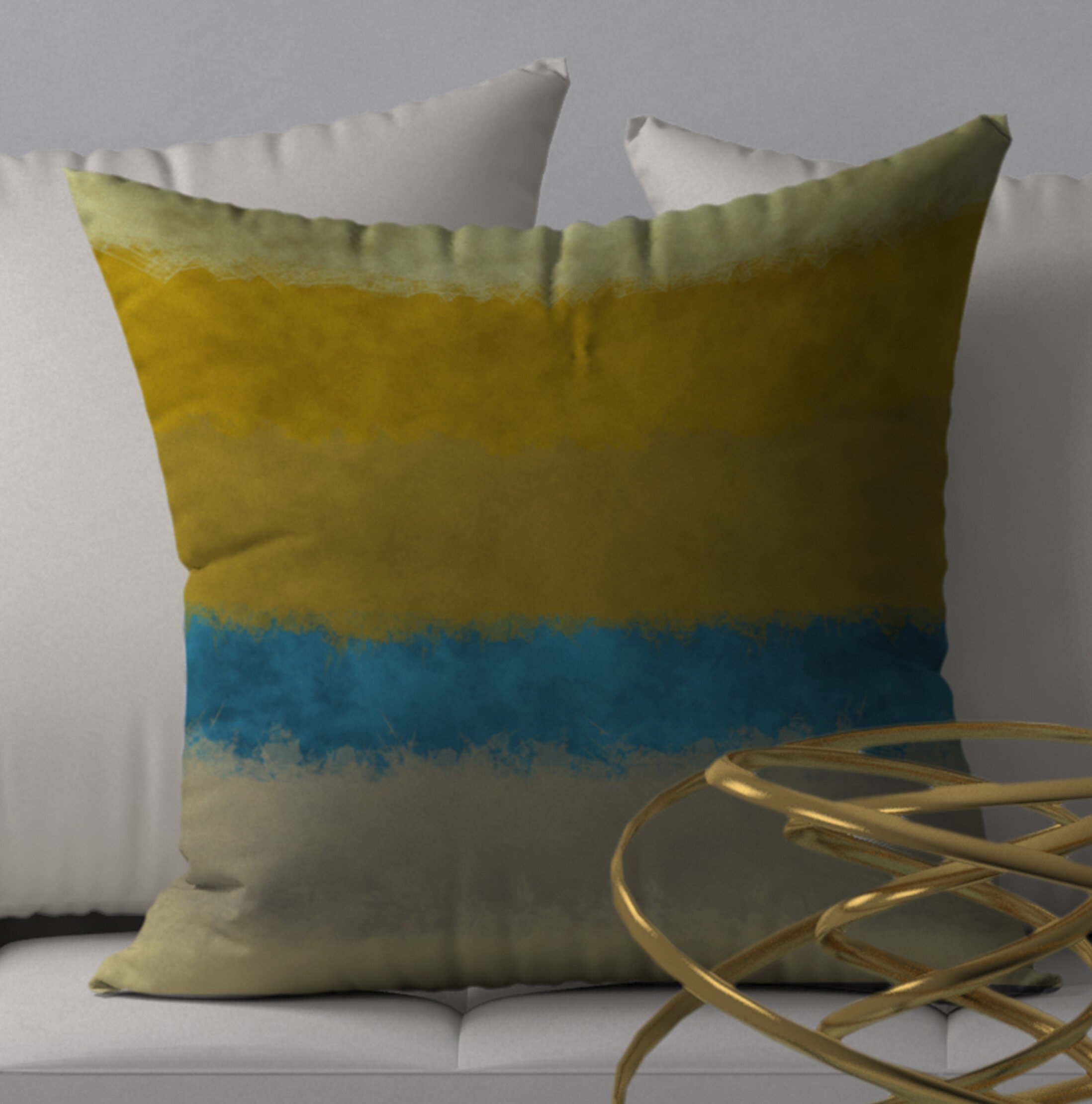 Orren Ellis Mornington Throw Pillow (Set of 2), Gold