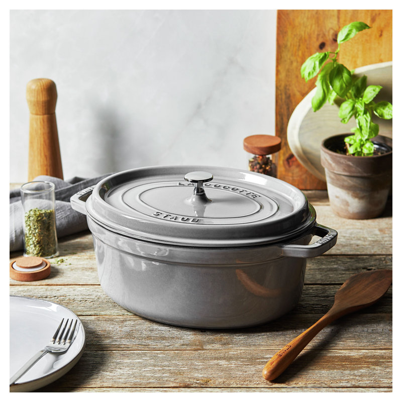 Cocotte ovale en fonte Staub, Graphite, 5,75 pte