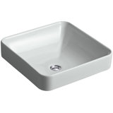 Vox Ceramic Square Vessel Bathroom Sink with Overflow