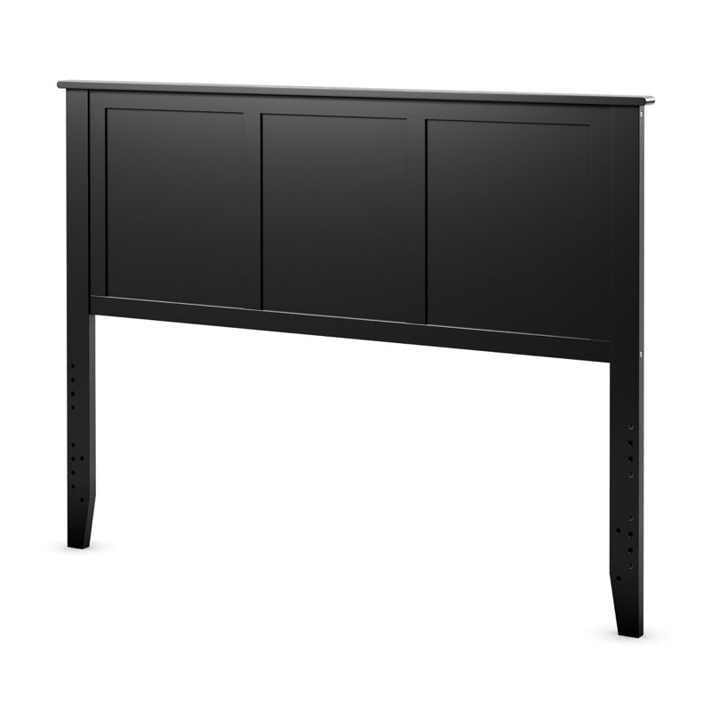 Full Solid Wood Panel Headboard, Black