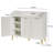 3-Tier Shoe Storage Cabinet With Doors, Farmhouse Shoe Rack With Adjustable Shelves & Side Cabinets, 42 Inch Tall Freestanding Organizer Cabinet Storage For Entryway Hallway Living Room Closet