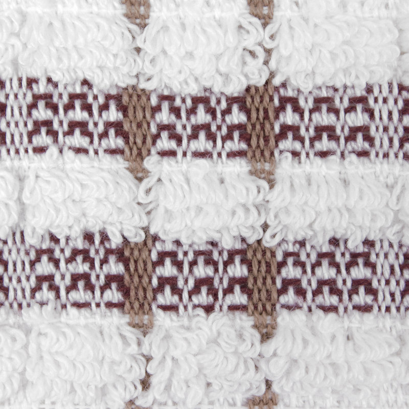 Cotton Plaid Waffle Tea Towel Kitchen Towel, Mocha
