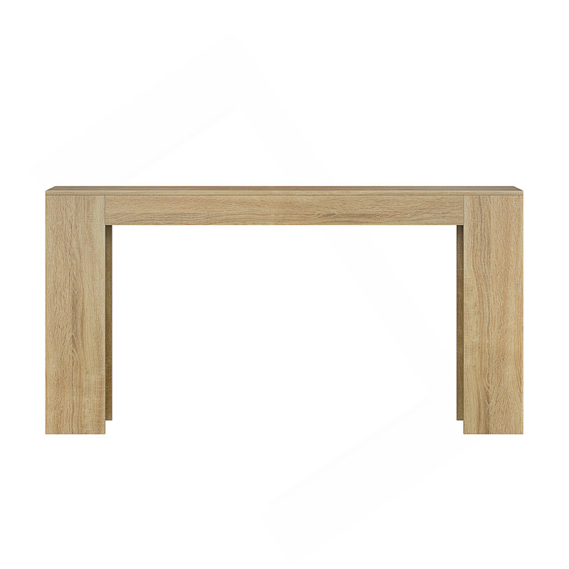 62.99-Inch Extra-Long Farmhouse Entryway Table With Rustic Charm And Multi-Functional Storage Space., Oak