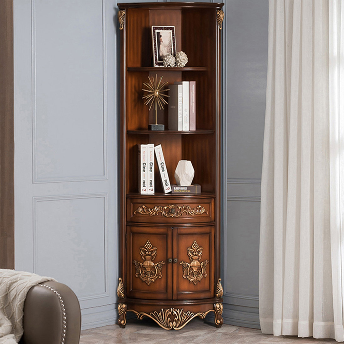 interanest European style multi-functional corner bookcase | Wayfair