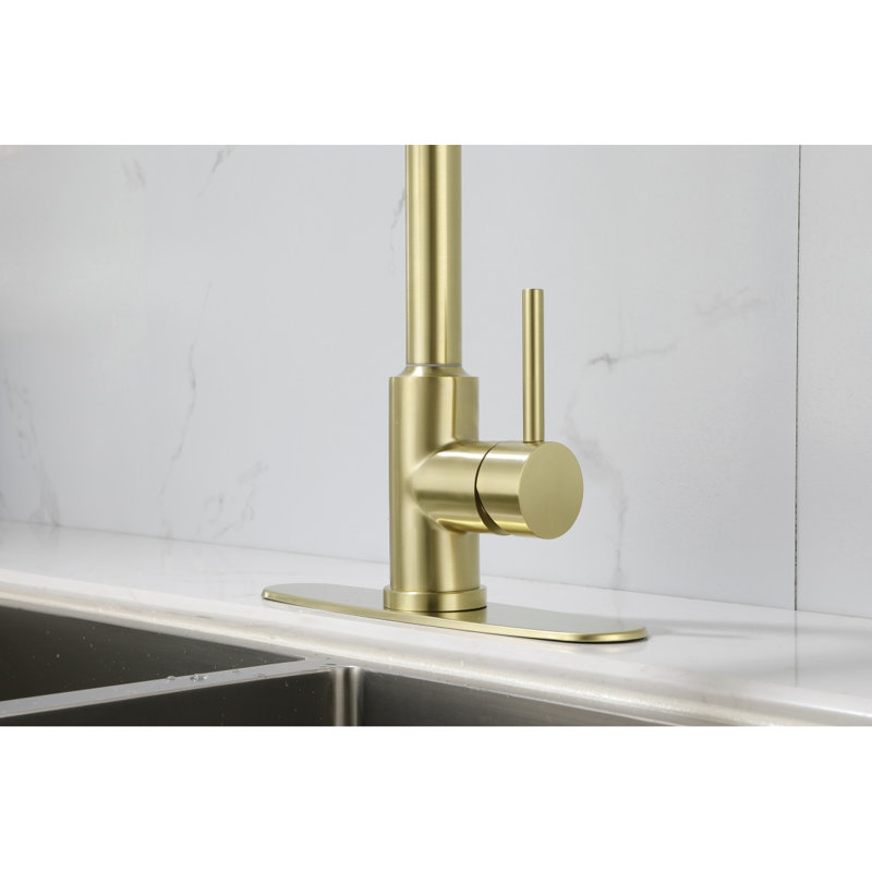 Kitchen Faucet With Pull Down Sprayer, Gold
