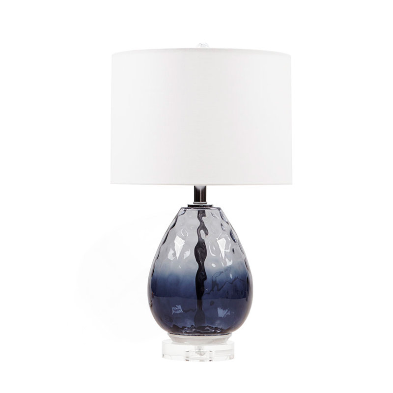Lampe de table en verre Ombre, Bleu très foncé