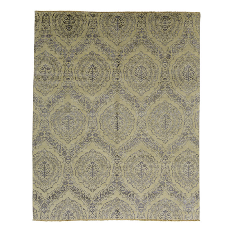 Damask Area Rug in Beige