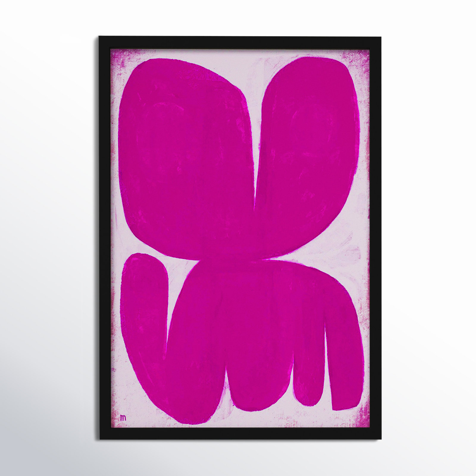 Magenta Moth by StudioM, Black, 25" H x 17.5" W x 1.25" D