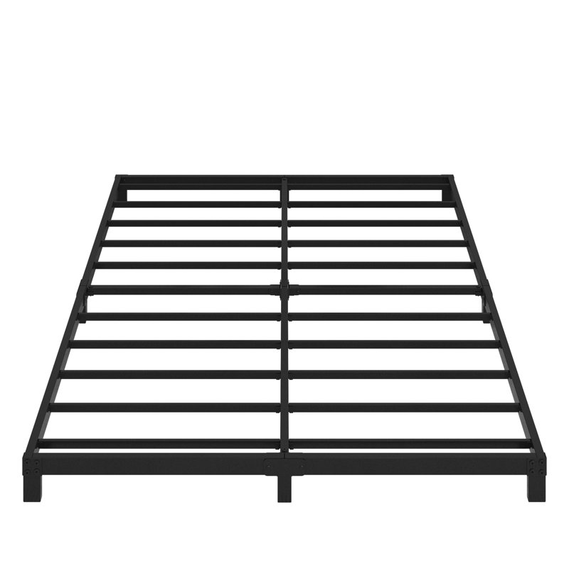 LowBed Frame - Heavy Duty Metal -Bed Frame In Matte Heavy Duty With Steel Slats, Easy Assembly, Noise-Free, Non-Slip, No Box Spring Needed