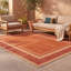 Tapis Rapids2 moderne, minimaliste, à bordure géométrique orange, rouge et crème, lavable à la machine, antidérapant, à poils courts, pour l'intérieur et l'extérieur, adapté aux animaux domestiques, idéal pour le salon, la chambre, la salle à manger, l'entrée, le couloir ou le bureau.-1109058718