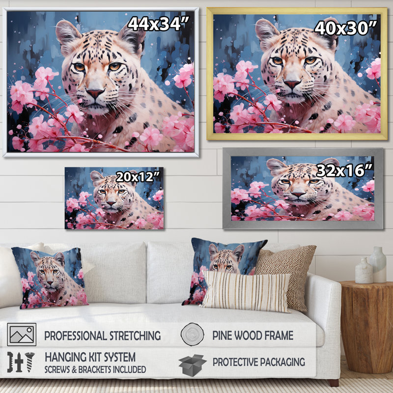 " Whimsical Jaguar Prowl ", Black Floater Framed, 12" H x 20" W x 1"D